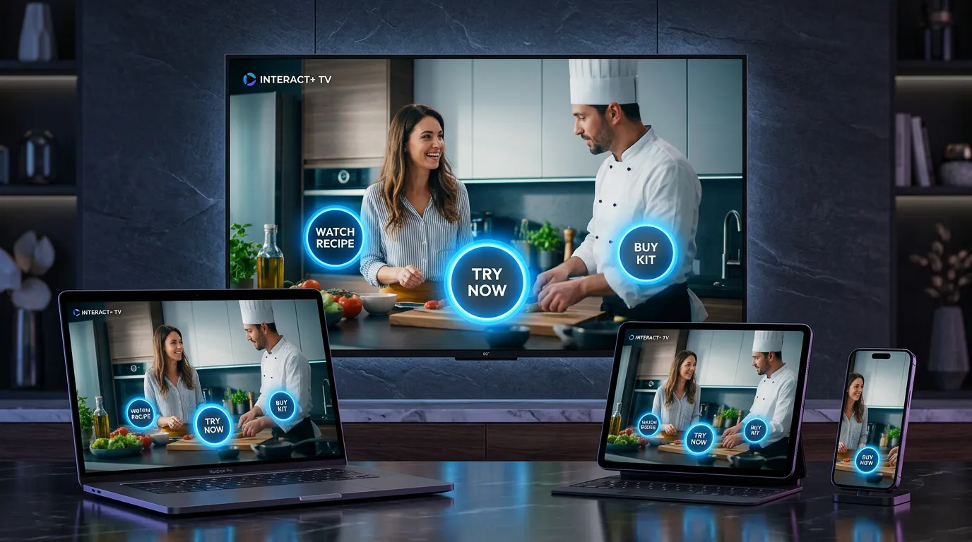 Interactive video on Smart TV, laptop, tablet and phone
